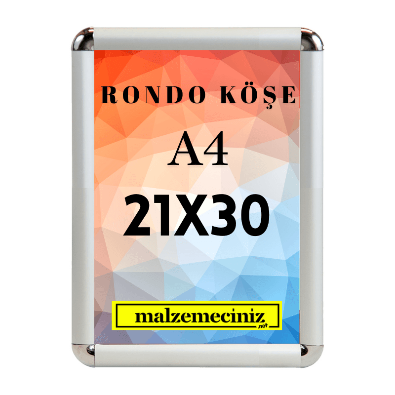 Aparat Ak Yazı A4 Aliminyum Çerçeve Rondo Köşe