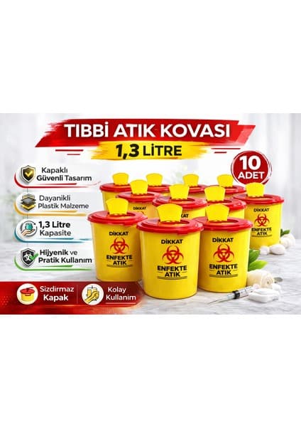 TIBBI ATIK KOVA POŞETI PE NAYLON 1.3 LT