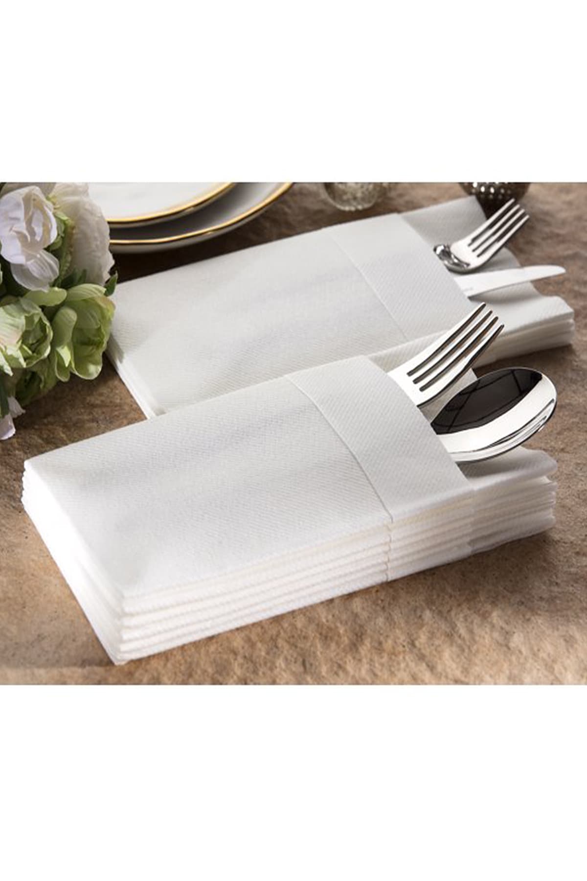 Peçete Airlaid Beyaz 40X40 1/8 Katlamalı
