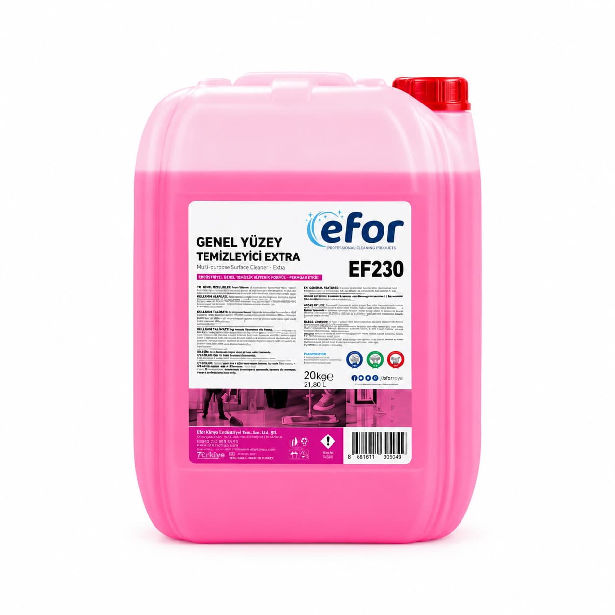 Parfümlü Genel Yüzey Temizleyici Pembe 20 KG