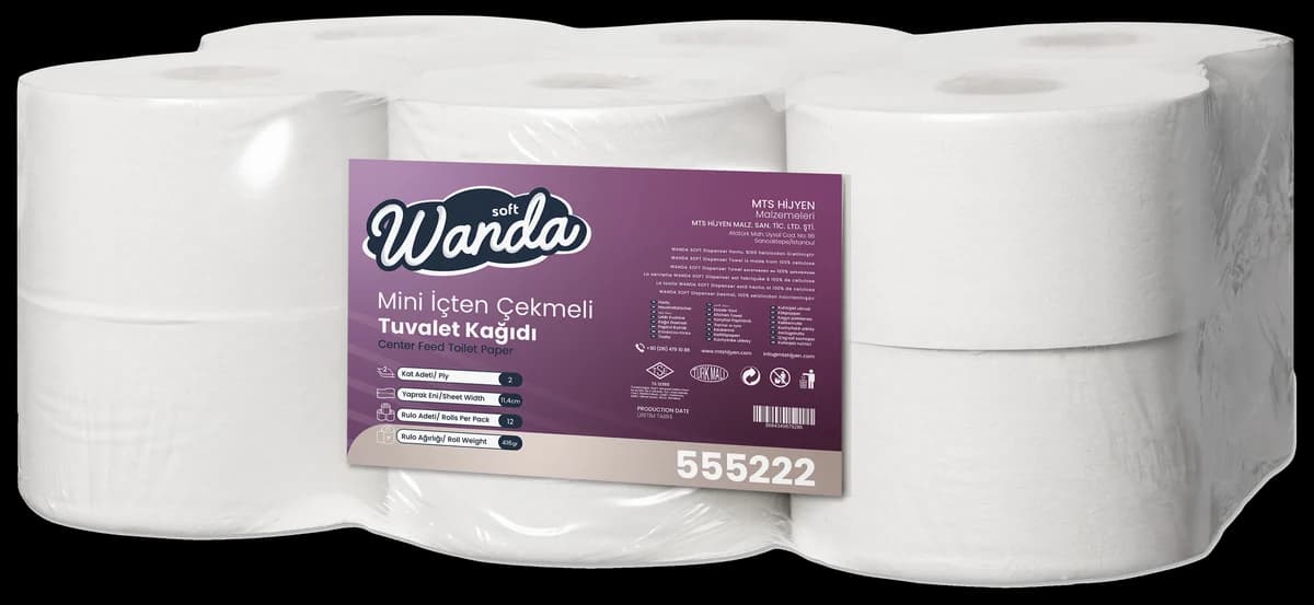 Mini Cimri Tuvalet Kağıdı 5 kg 2 Katlı 12 Rulo