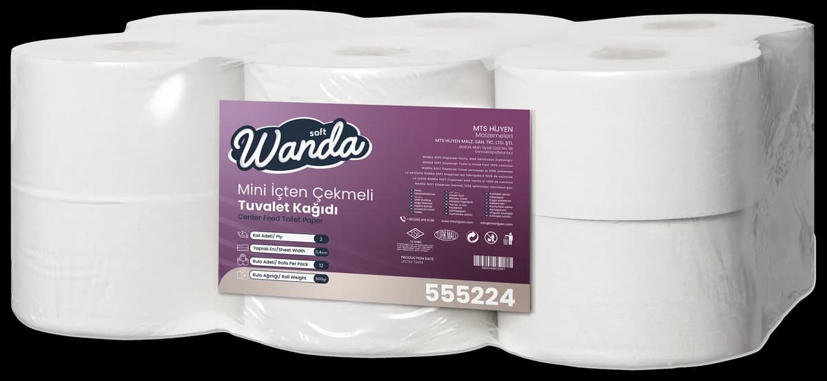 Mini Cimri Tuvalet Kağıdı 6 kg 2 Katlı, 12 Rulo
