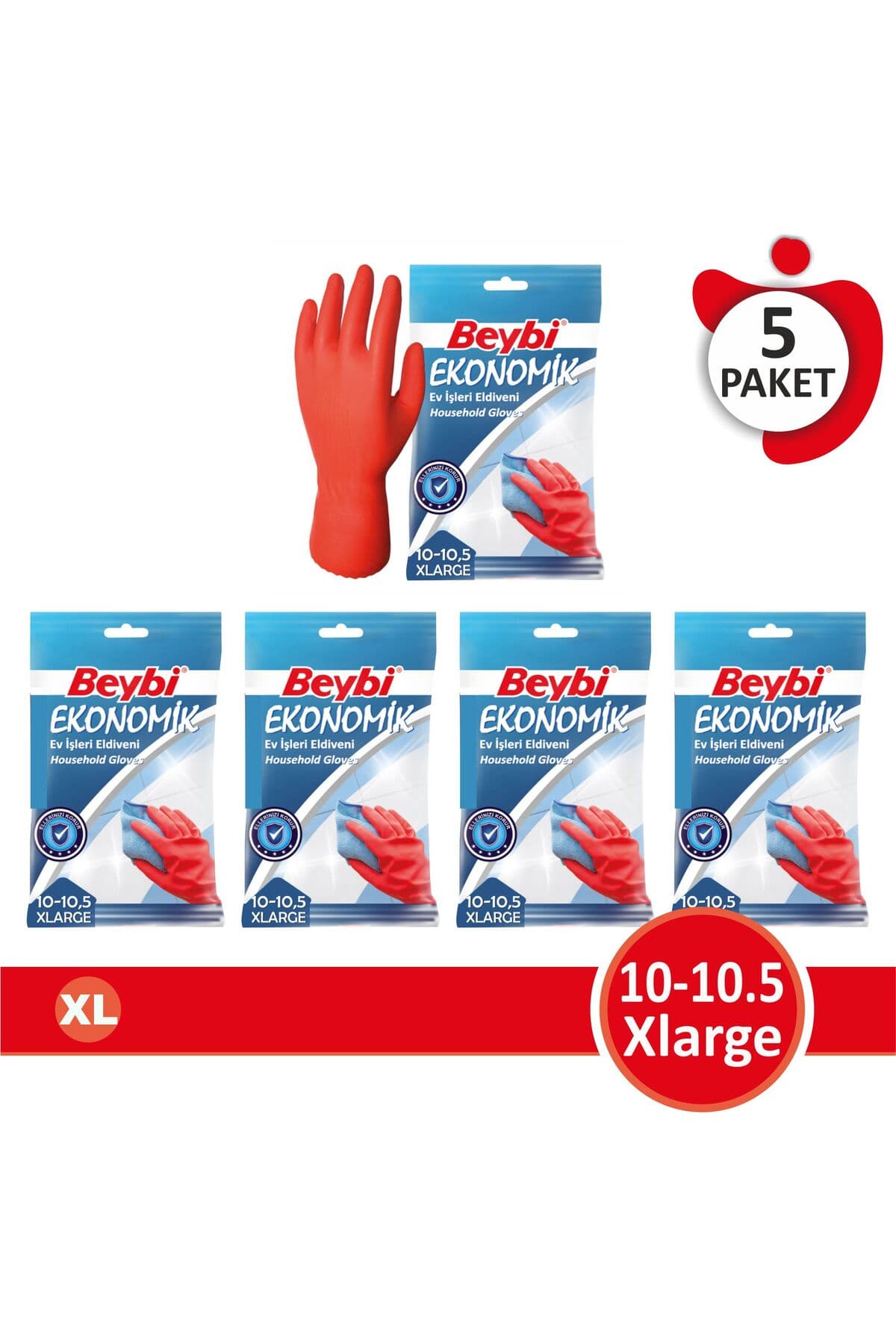 Bulaşık Eldiveni Beybi Kırmızı (Xl)