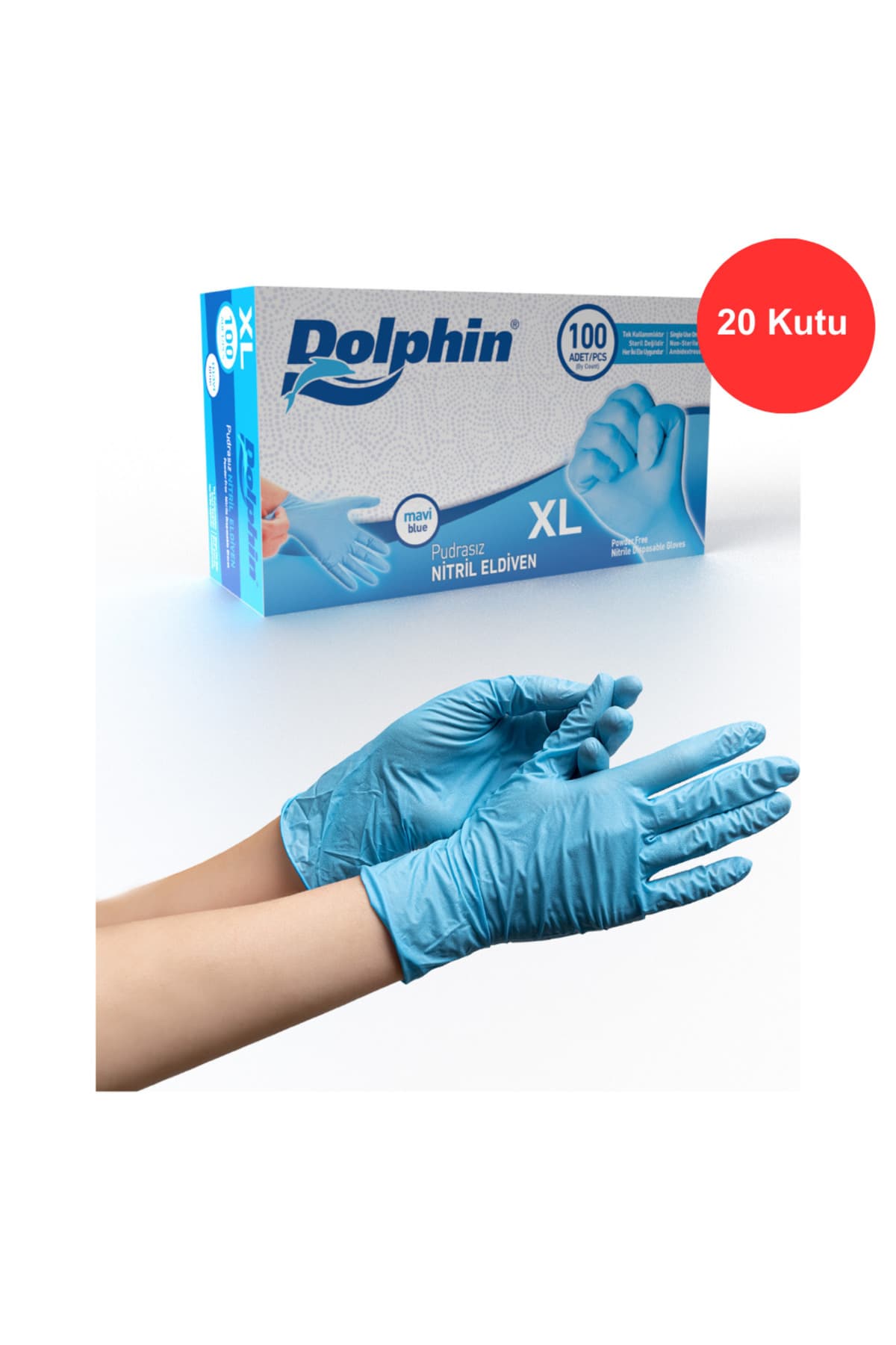 Eldiven Mavi Nitril Pudrasız Xl Beden