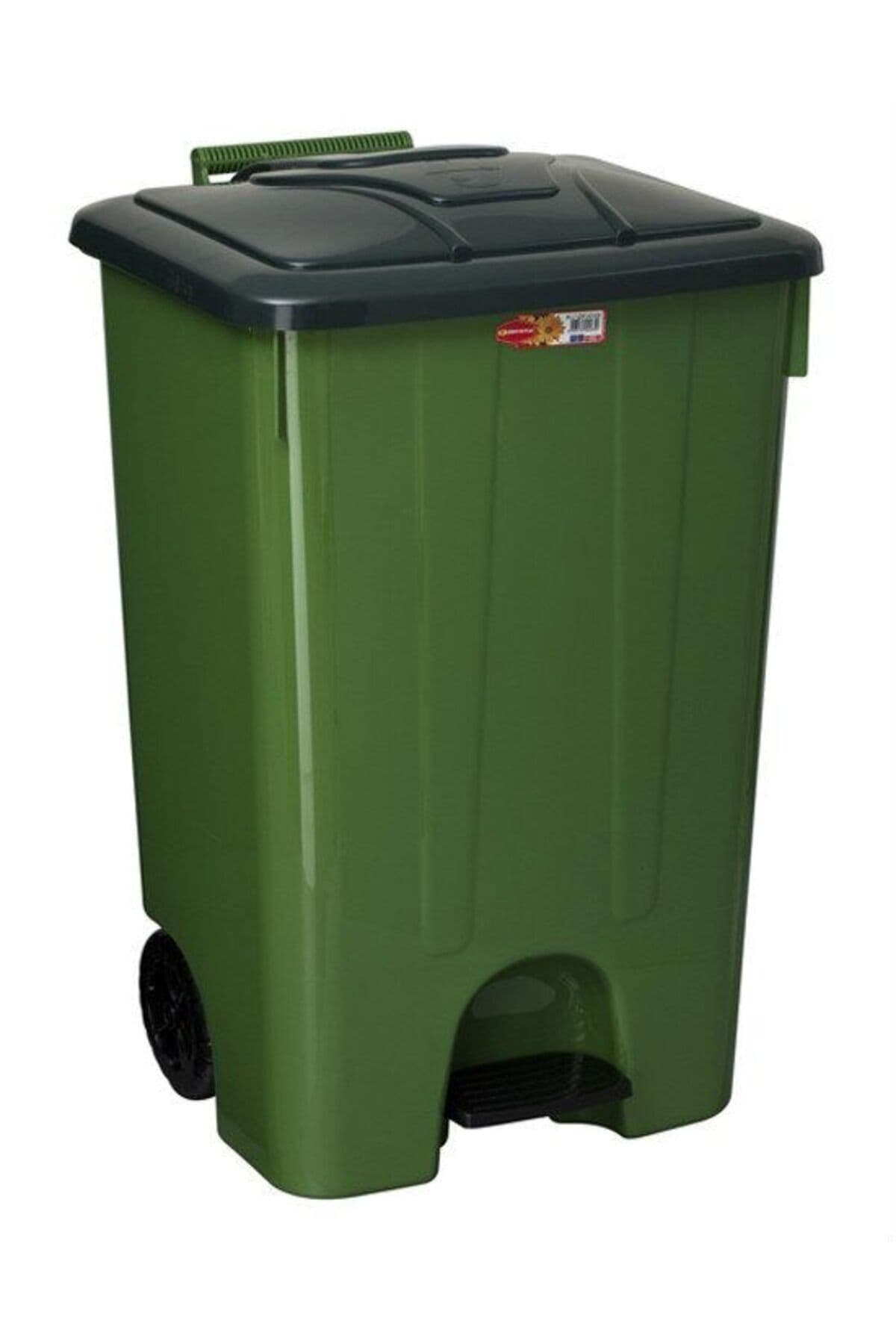 4265 Köşeli Pedallı Çöp Konteyner 85 lt yeşil