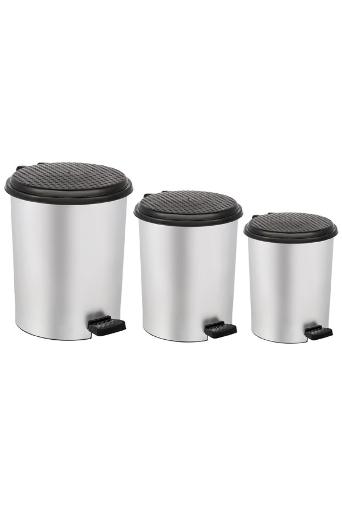 Çöp Kovası Pedallı Pls. 3 Lt. Gri