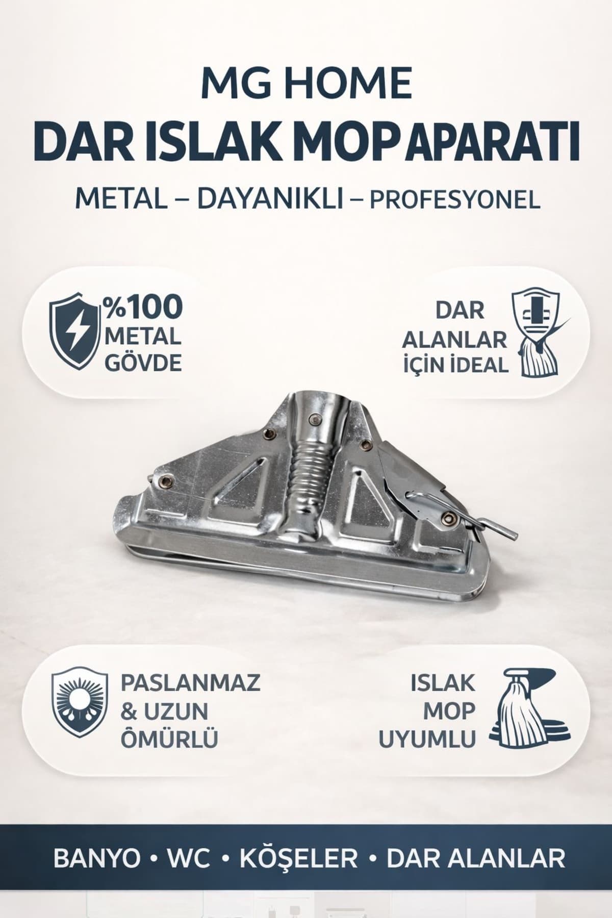Aparat Islak Mop Tutucu Pls. Çengeli Metal