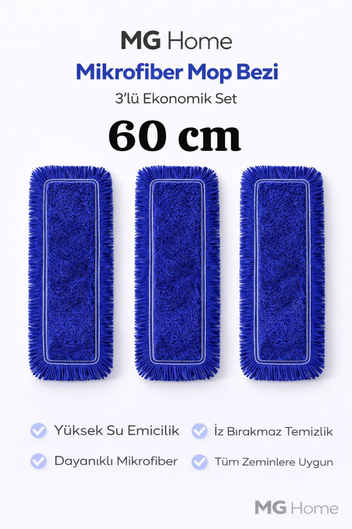 Mop 60 Cm Nemli Extra Mavi Biyeli