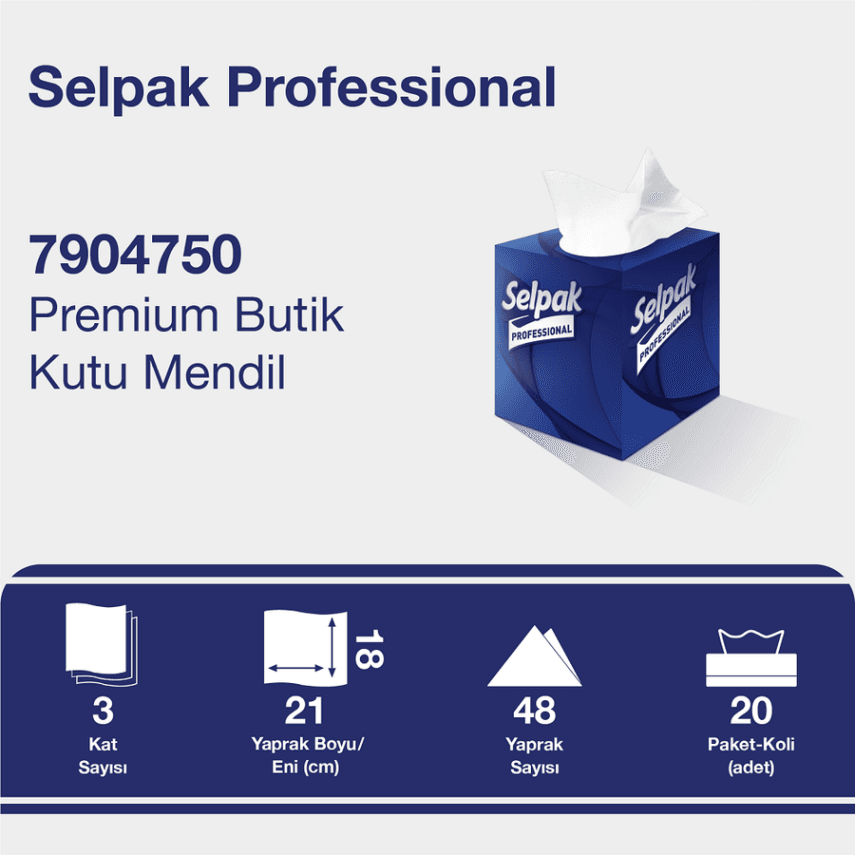 SELPAK PROF. BUTİK KUTU MENDİL (18X21)