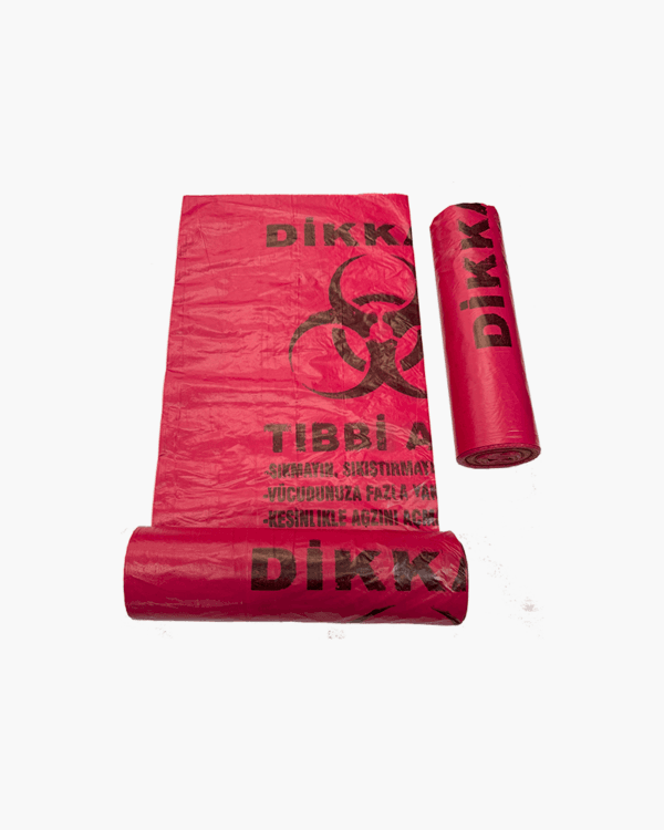 Tıbbi atık 80*110 Kırmızı(10*10)baskılı 100mc 800g