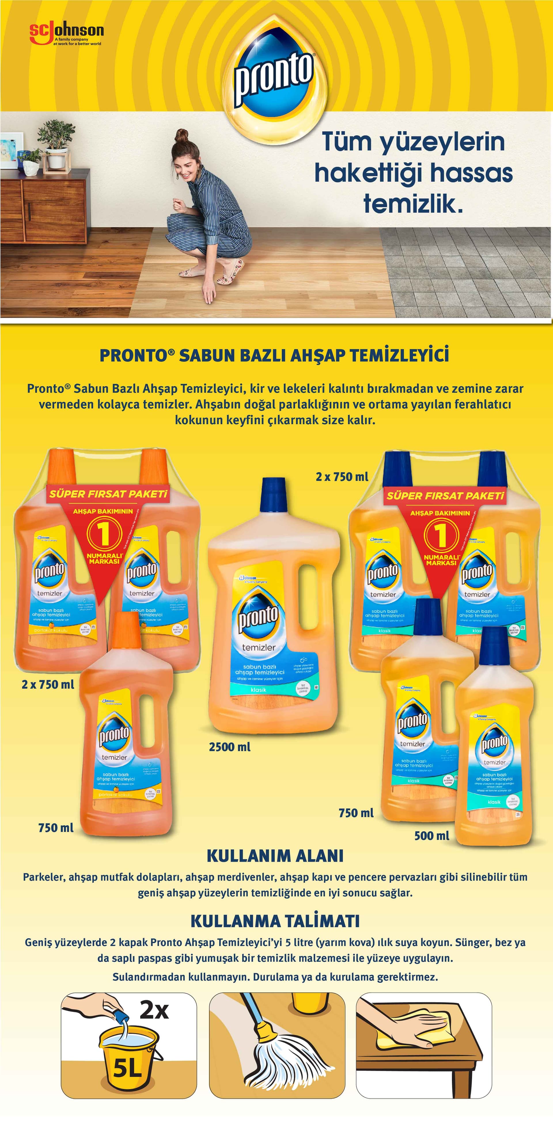 Pronto Ahşap Temizleyici 2,5 Lt