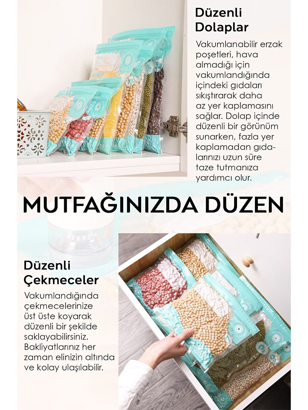 40x70 Şeffaf Gıda Saklama Poşeti