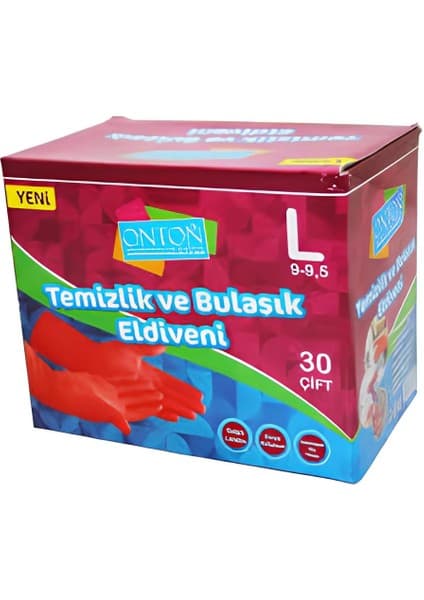 Eldiven Bulaşık Kırmızı L Beden