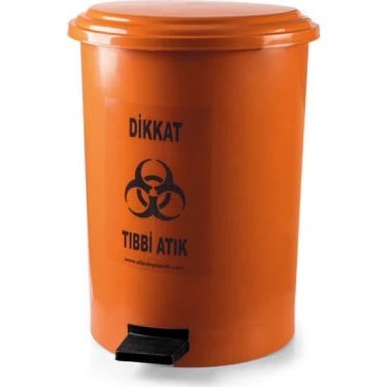50 Lt Turuncu Pedallı Çöp Kovası