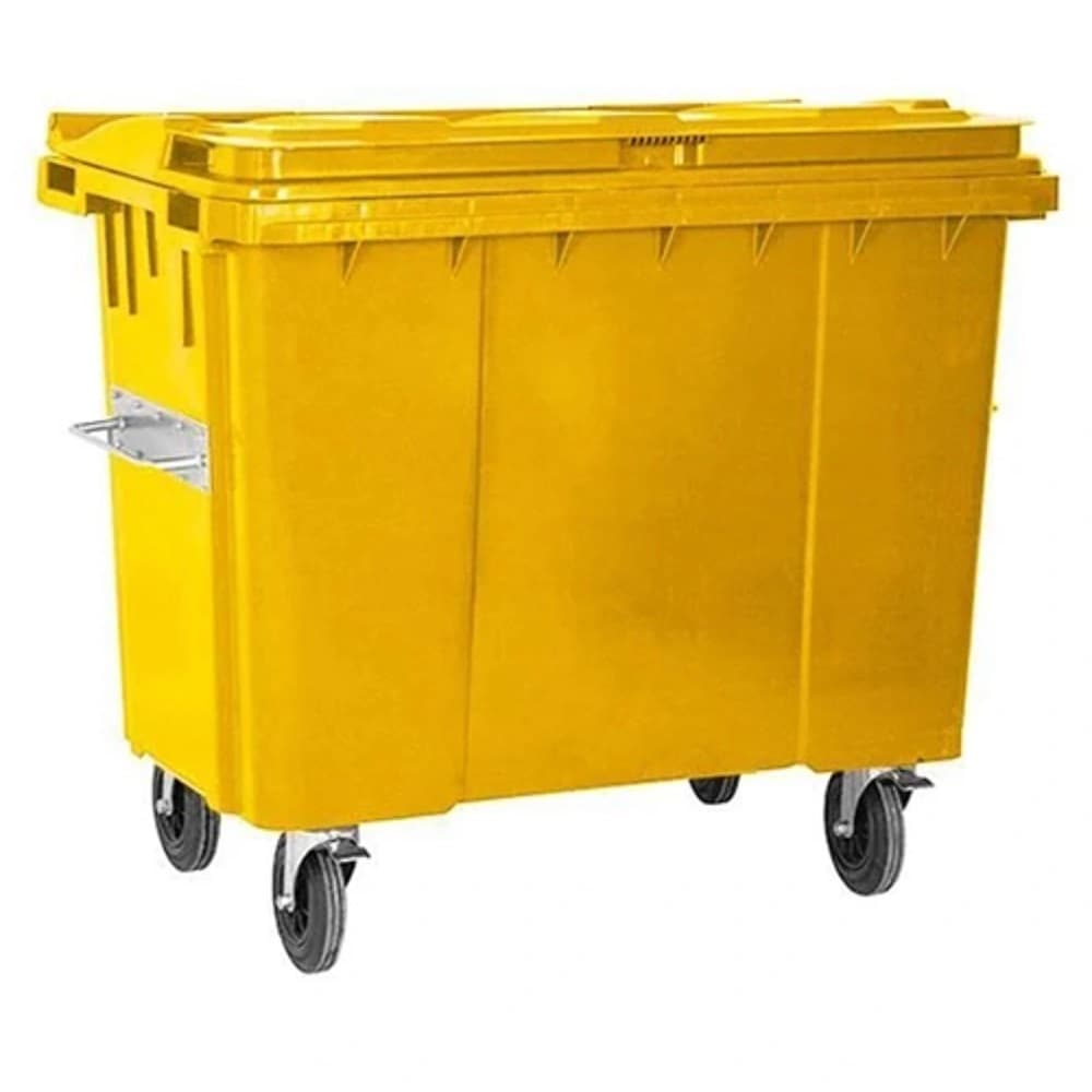 Tekerlekli Büyük Çöp Konteyner 1100 LT SARI