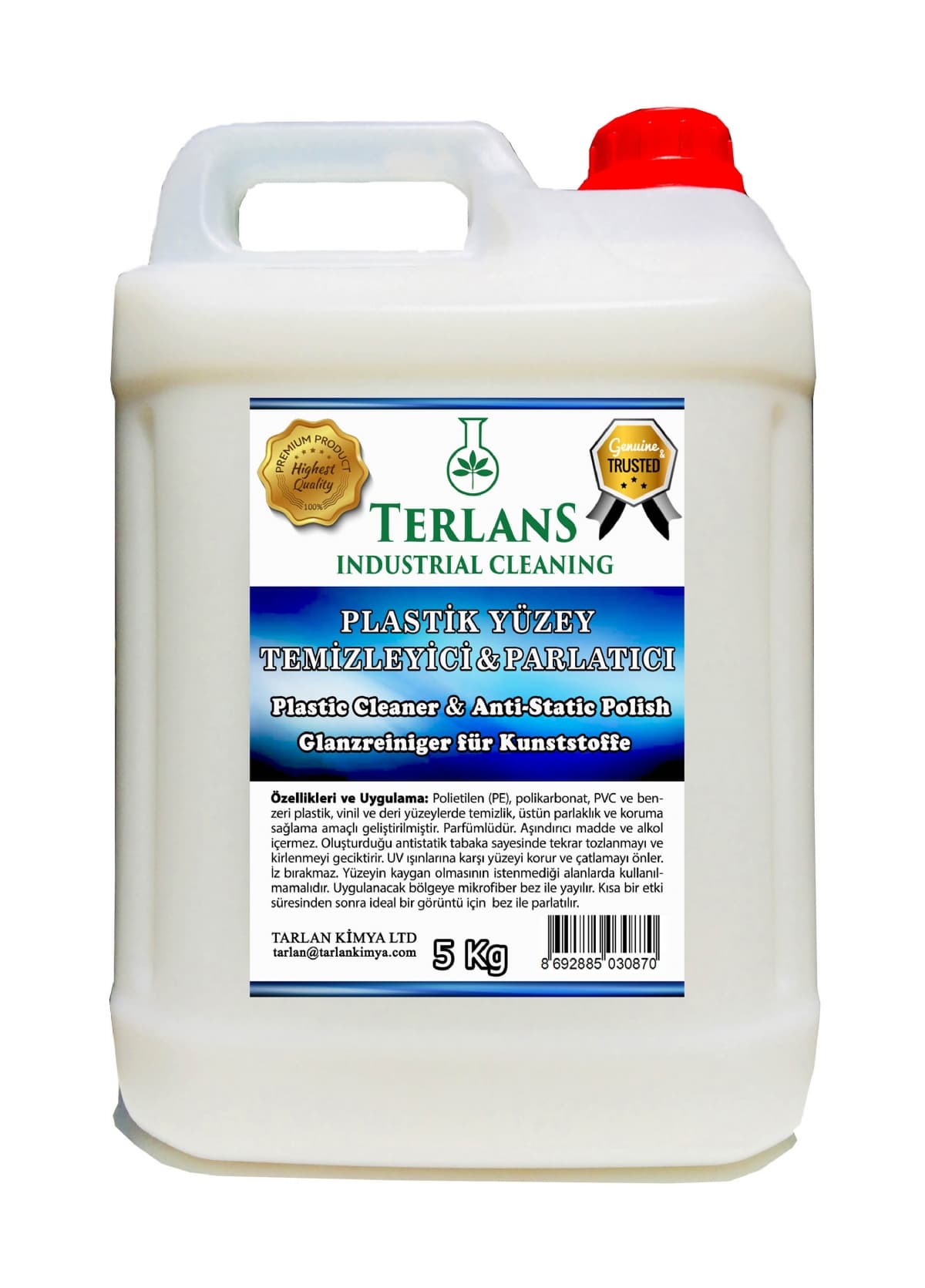 Terlans Plastik Pvc Temizleyici Parlak 5 Kg