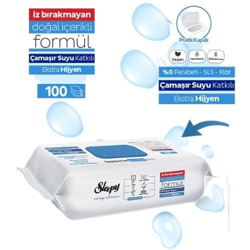 SLEEPY YÜZEY TEMİZLEME HAVLU ÇAMAŞIR SULU 100 lü